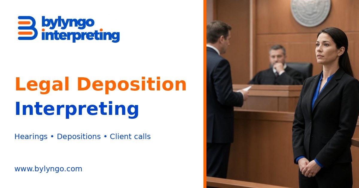 Bylyngo Legal Deposition Interpreting with a legal service photo