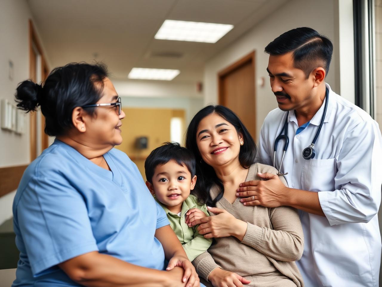 Tagalog interpreter with a Filipino family at a medical clinic