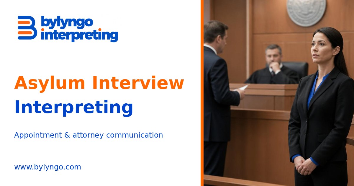 Bylyngo Asylum Interview Interpreting with a legal interpreting service photo